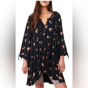 Free People Winter Sun Printed Tunic Black Combo Size XSmall